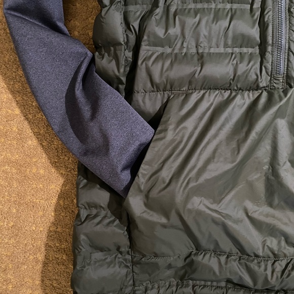 Green & Grey Columbia Hooded Pullover Puffer Insulated Quarter Zip Jacket - Picture 4 of 8